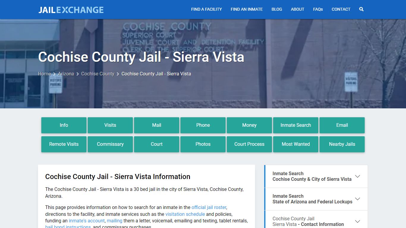 Cochise County Jail - Sierra Vista, AZ Inmate Search, Information